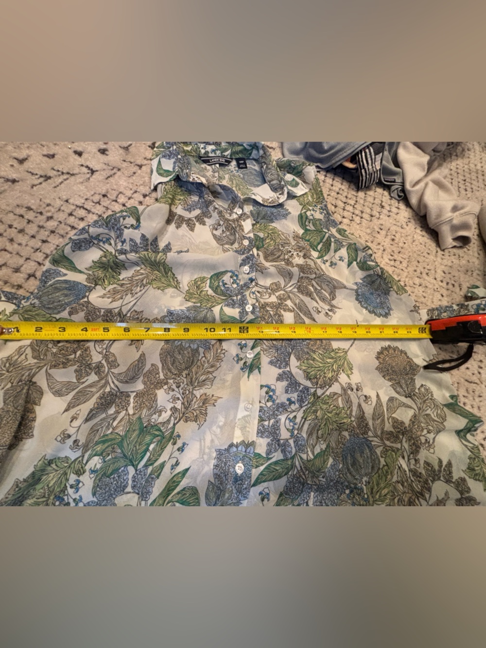 Lands' End Blue and Green Floral Maxi Kentucky derby dress - Picture 6 of 7